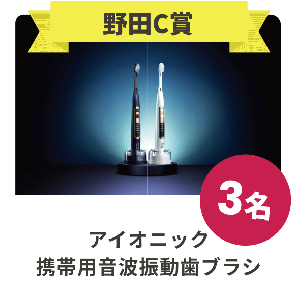 野田C賞 アイオニック
                                携帯用音波振動歯ブラシ 3名